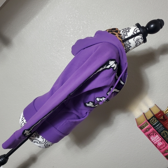 ❌sold❌Abbey Dawn Purple Skeleton Zip-Up Hoodie - Picture 3 of 5